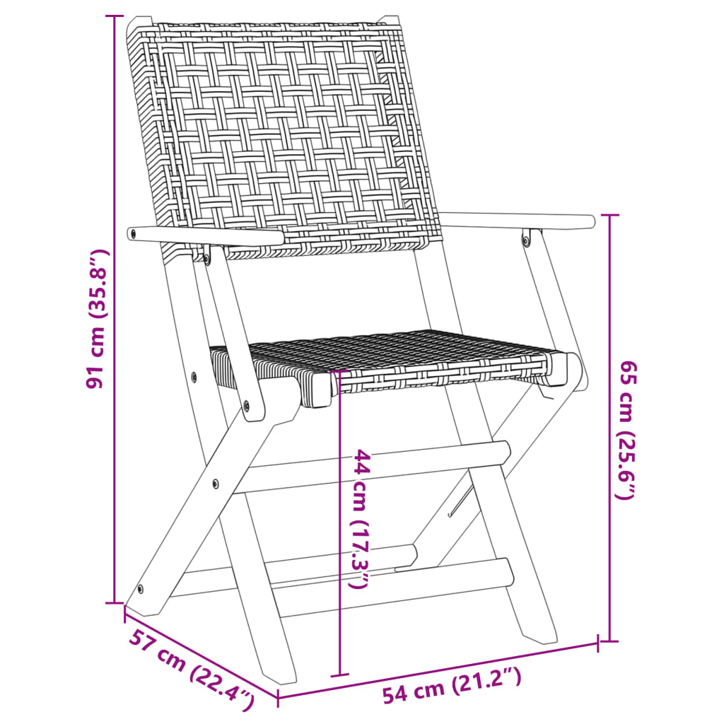 imagem de vidaXL 5pcs conjunto de jantar p/ jardim vime PE/ madeira maciça bege11