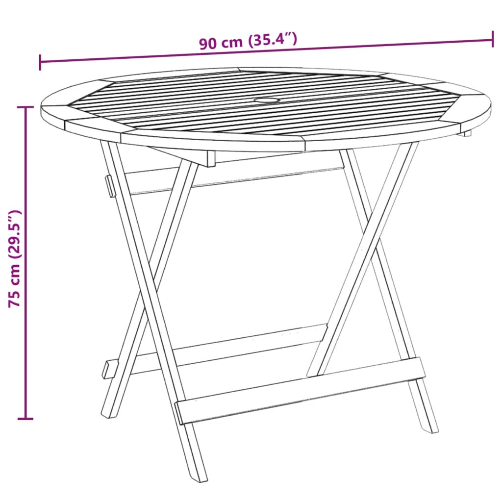 5-delige Tuinset bladpatroon stof en massief hout image 13