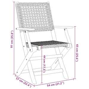 3dílný bistro set šedý polyratan a masivní dřevo - obrázek 12