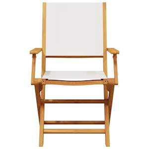 3dílný bistro set krémově bílý textil a masivní dřevo - obrázek 6