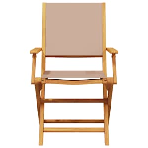3dílný bistro set taupe textil a masivní dřevo - obrázek 3