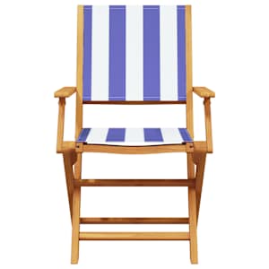 3dílný bistro set modrý a bílý textil a masivní dřevo - obrázek 6