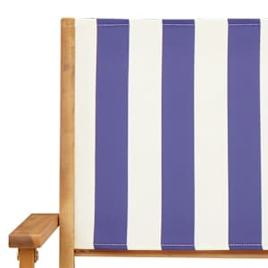 3dílný bistro set modrý a bílý textil a masivní dřevo - obrázek 9