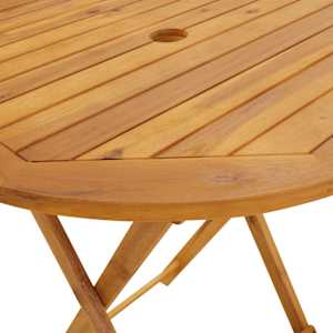 3dílný bistro set modrý a bílý textil a masivní dřevo - obrázek 10