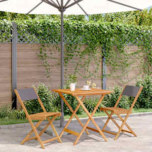 Bistro garnitura 3-delna antracit blago in trden les