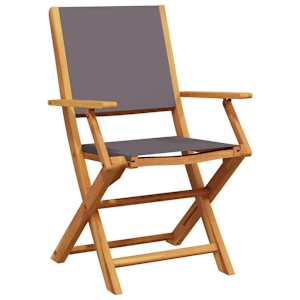 3dílný bistro set antracitový textil a masivní dřevo - obrázek 5