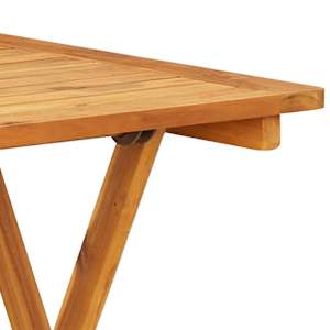 3dílný bistro set modrý a bílý textil a masivní dřevo - obrázek 10