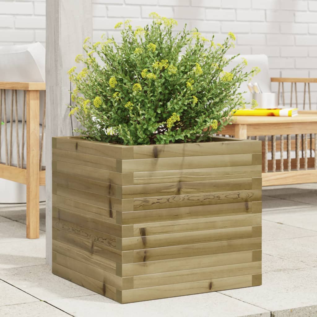 vidaXL Jardinieră de grădină, 50x50x46 cm, lemn de pin impregnat
