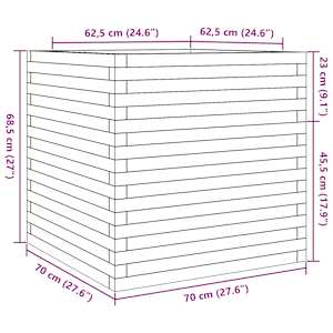 Zahradní truhlík 70 x 70 x 68,5 cm impregnované borové dřevo - obrázek 10
