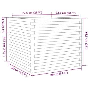 Zahradní truhlík 80 x 80 x 68,5 cm impregnované borové dřevo - obrázek 10