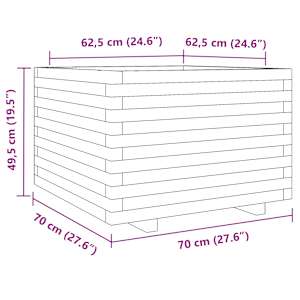 Zahradní truhlík 70 x 70 x 49,5 cm impregnované borové dřevo - obrázek 10