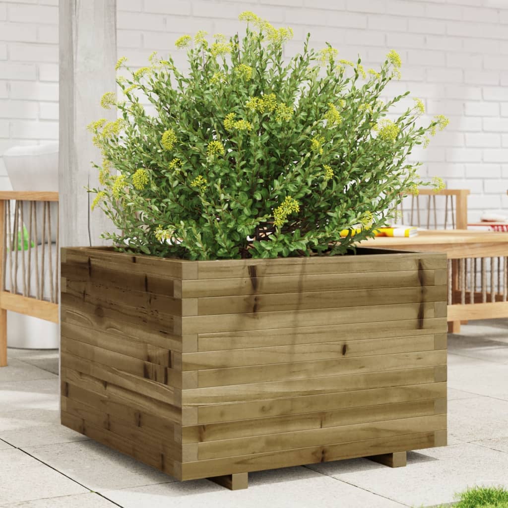 vidaXL Jardinieră de grădină, 70x70x49,5 cm, lemn de pin impregnat