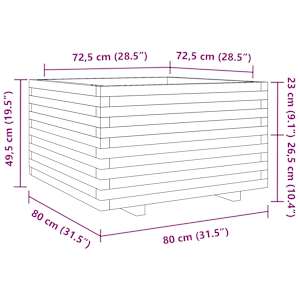 Zahradní truhlík 80 x 80 x 49,5 cm masivní borové dřevo - obrázek 10