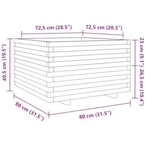 Zahradní truhlík 80 x 80 x 49,5 cm impregnované borové dřevo - obrázek 10