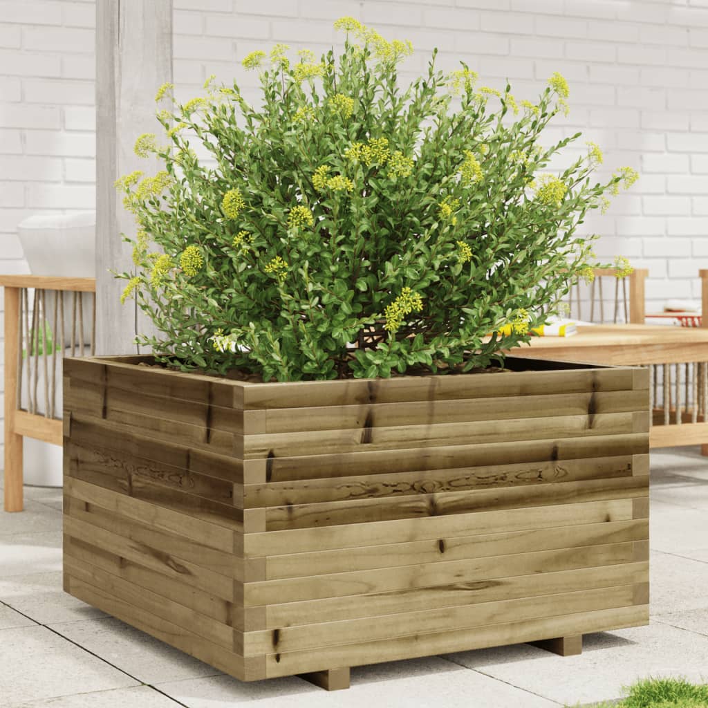 vidaXL Jardinieră de grădină, 80x80x49,5 cm, lemn de pin impregnat