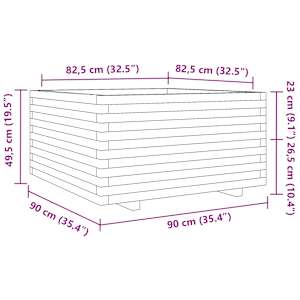 Zahradní truhlík 90 x 90 x 49,5 cm impregnované borové dřevo - obrázek 10