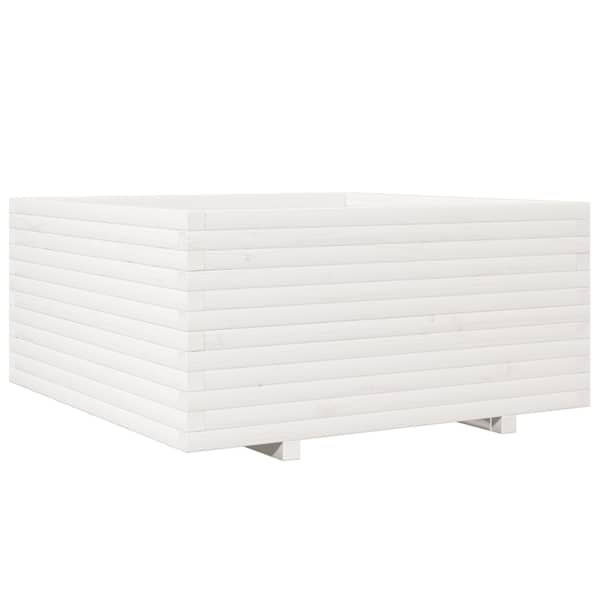 vidaXL aia taimekast, valge, 100x100x49,5 cm, m&auml;nnipuit