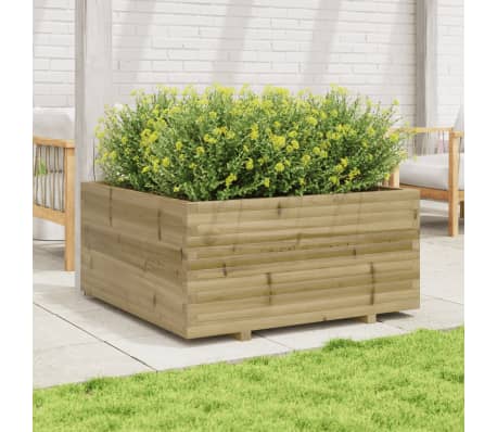 vidaXL dārza puķu kaste, 100x100x49,5 cm, impregnēts priedes koks