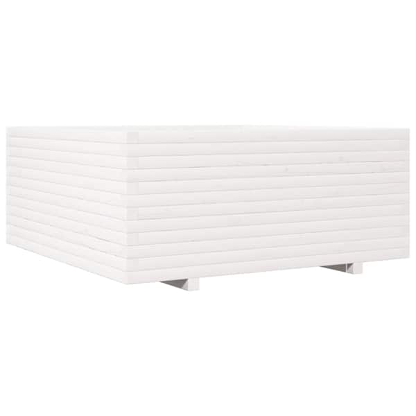 vidaXL aia taimekast, valge, 110x110x49,5 cm, m&auml;nnipuit