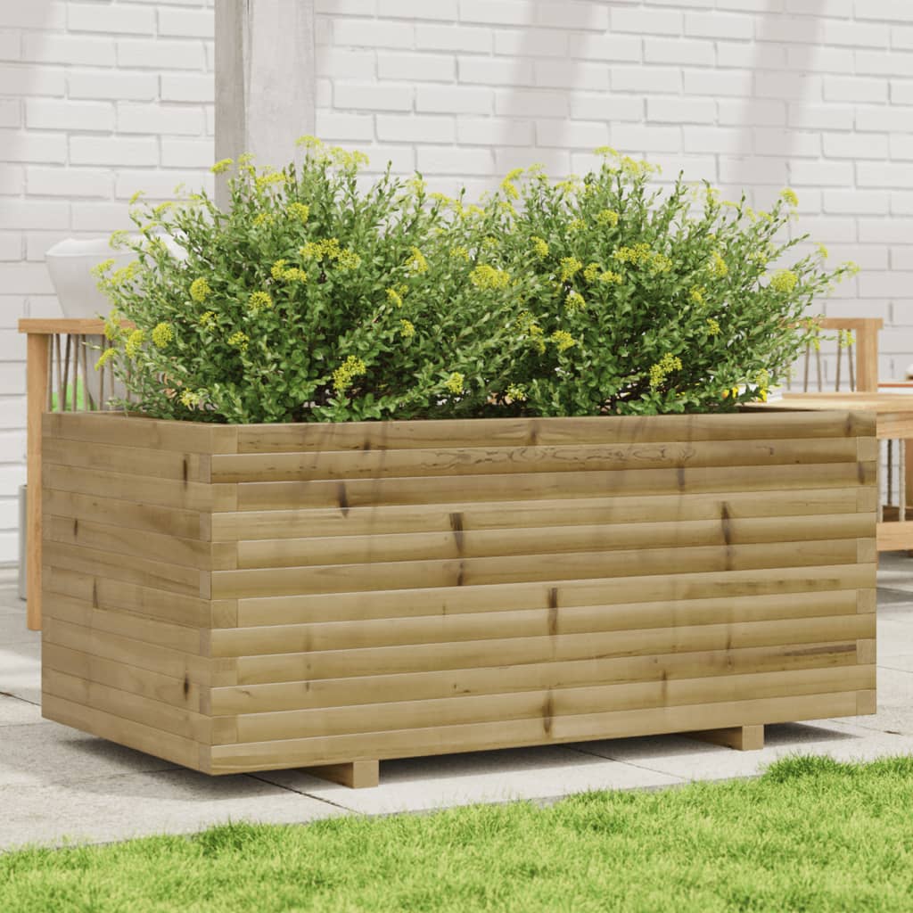 vidaXL Vaso/floreira de jardim 110x60x49,5 madeira de pinho impregnada
