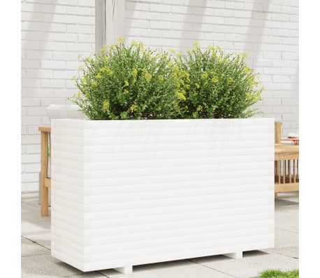 vidaXL aia taimekast, valge, 110x40x72,5 cm, m&auml;nnipuit