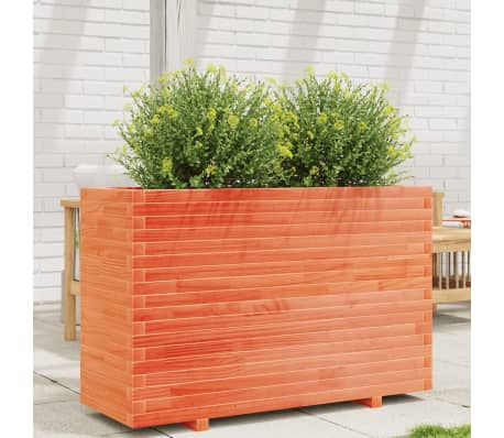vidaXL Garden Planter Wax Brown 110x40x72.5 cm Solid Wood Pine