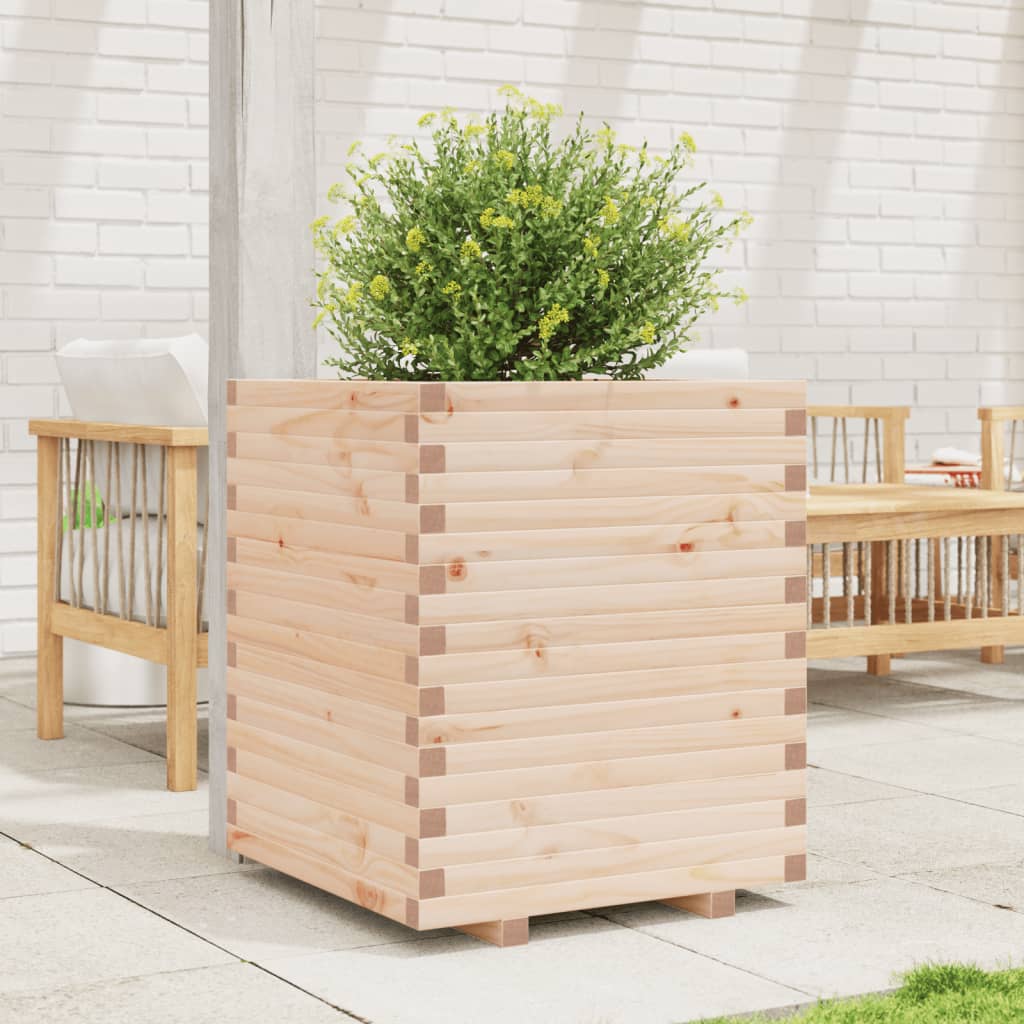 vidaXL Plantenbak 60x60x72 cm massief grenenhout afbeelding