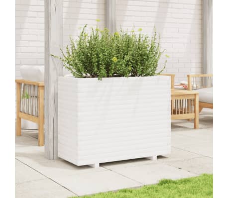 vidaXL Jardini&egrave;re blanc 90x40x72 cm bois de pin massif