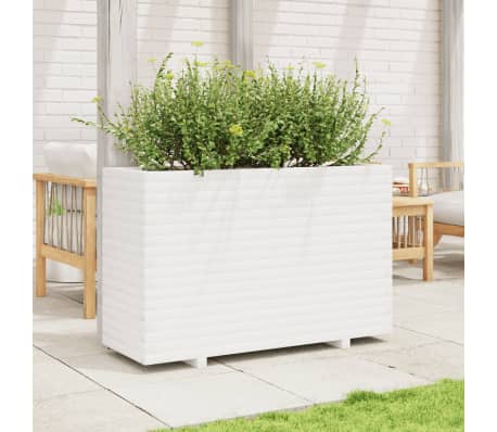 vidaXL Vrtna sadilica bijela 110x40x72 cm od masivne borovine