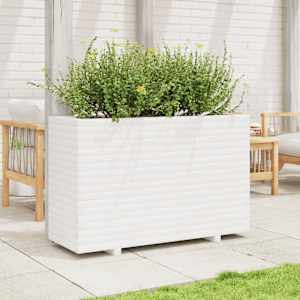 vidaXL Vrtna sadilica bijela 110x40x72 cm od masivne borovine