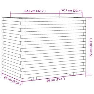 Zahradní truhlík 90 x 60 x 72 cm impregnované borové dřevo - obrázek 10