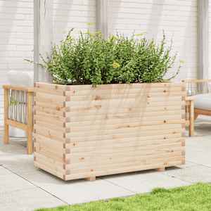 vidaXL dārza puķu kaste, 110x60x72 cm, priedes masīvkoks
