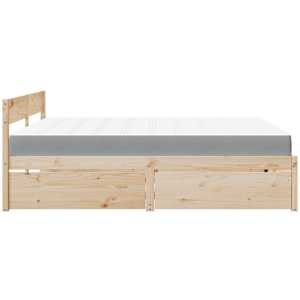 Postel se zásuvkami a matrací 200 x 200 cm masivní borovice - obrázek 5
