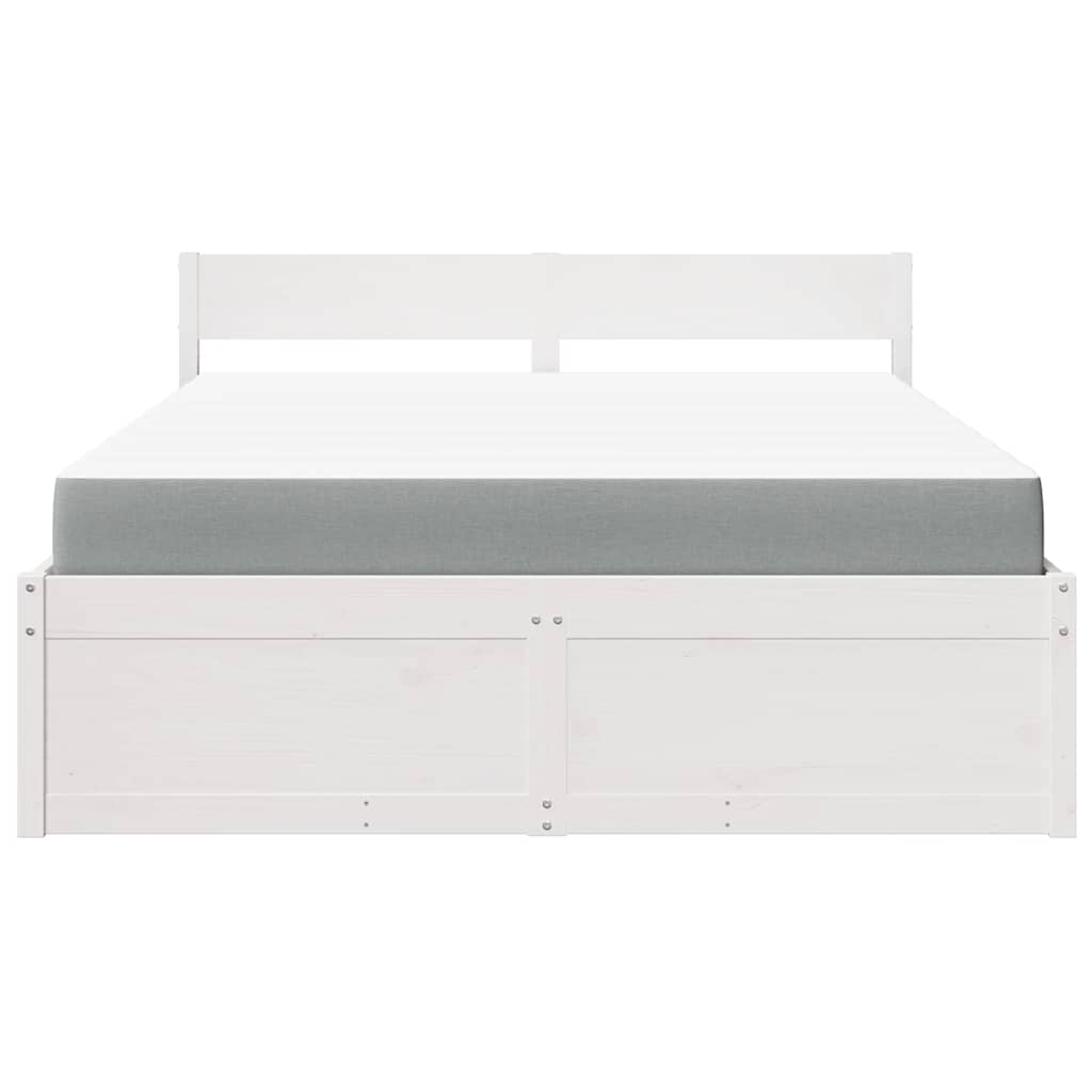 vidaXL Bed met lades en matras massief grenenhout wit 140x200 cm, foto 4