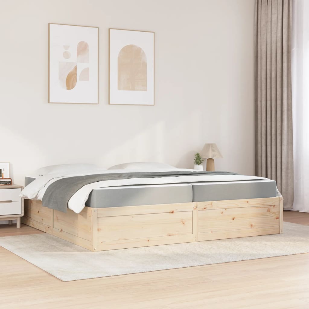 vidaXL Bed met matras massief grenenhout 200x200 cm afbeelding