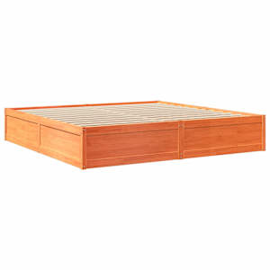 Postel s matrací voskově hnědá 200 x 200 cm masivní borovice - obrázek 7