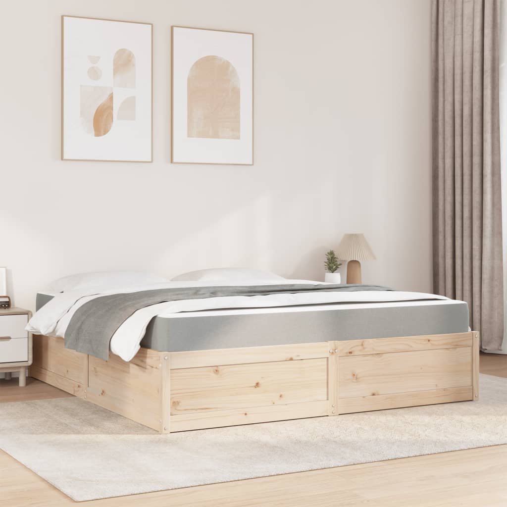 vidaXL Bed met matras massief grenenhout 180x200 cm afbeelding