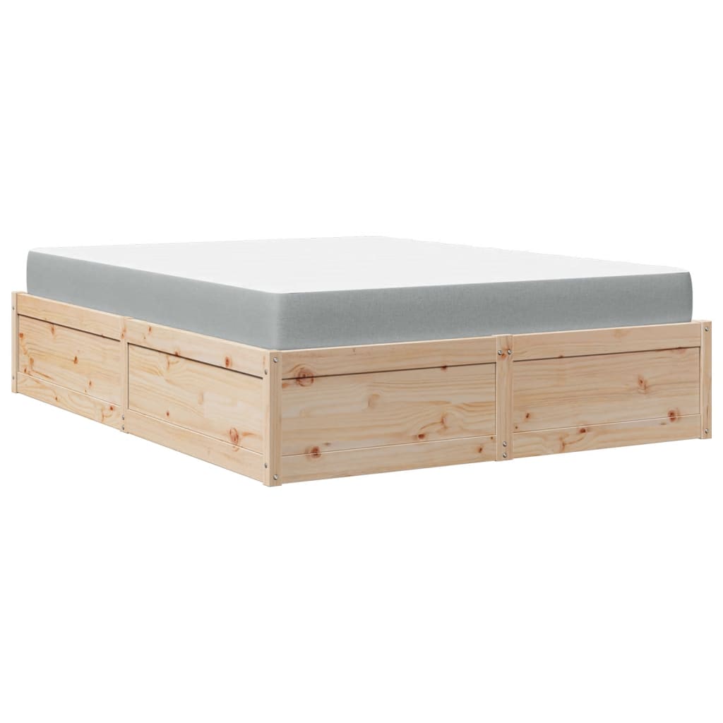 Thumbnail - vidaXL Bett mit Matratze 120x200 cm Massivholz Kiefer