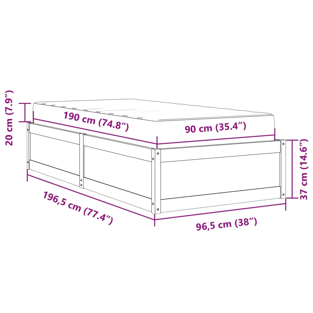 Naturfarvet / 90 x 190 cm - Billede 13