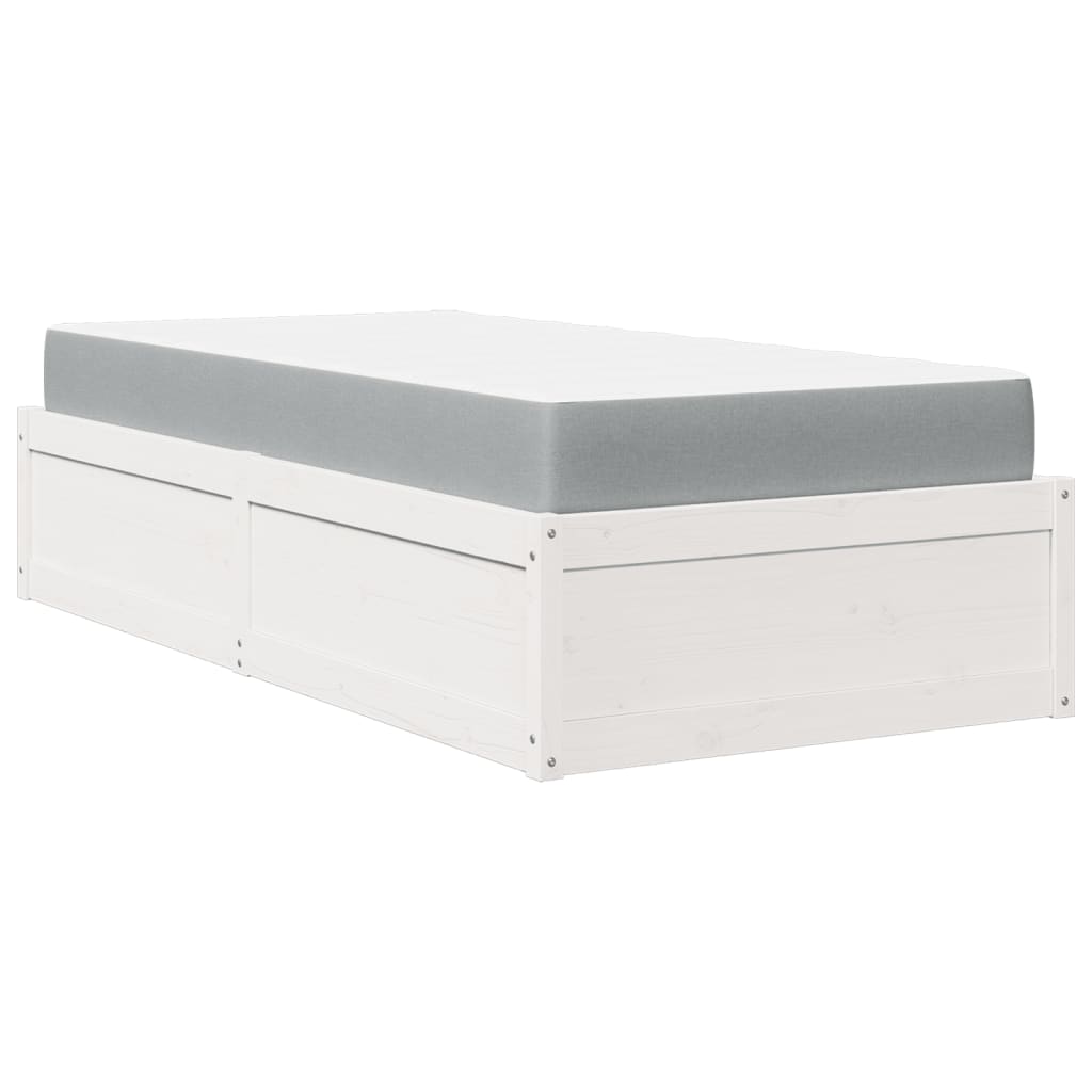 vidaXL Bed met matras massief grenenhout wit 90x190 cm, foto 3