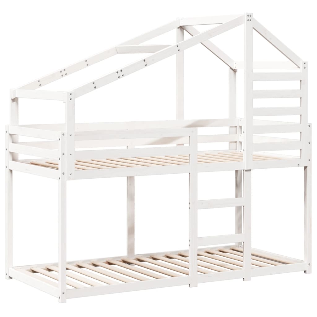 vidaXL Lit superposé sans matelas blanc 75x190 cm bois de pin massif