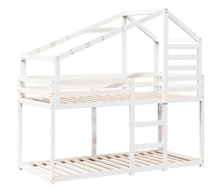 vidaXL Lit superposé sans matelas blanc 75x190 cm bois de pin massif