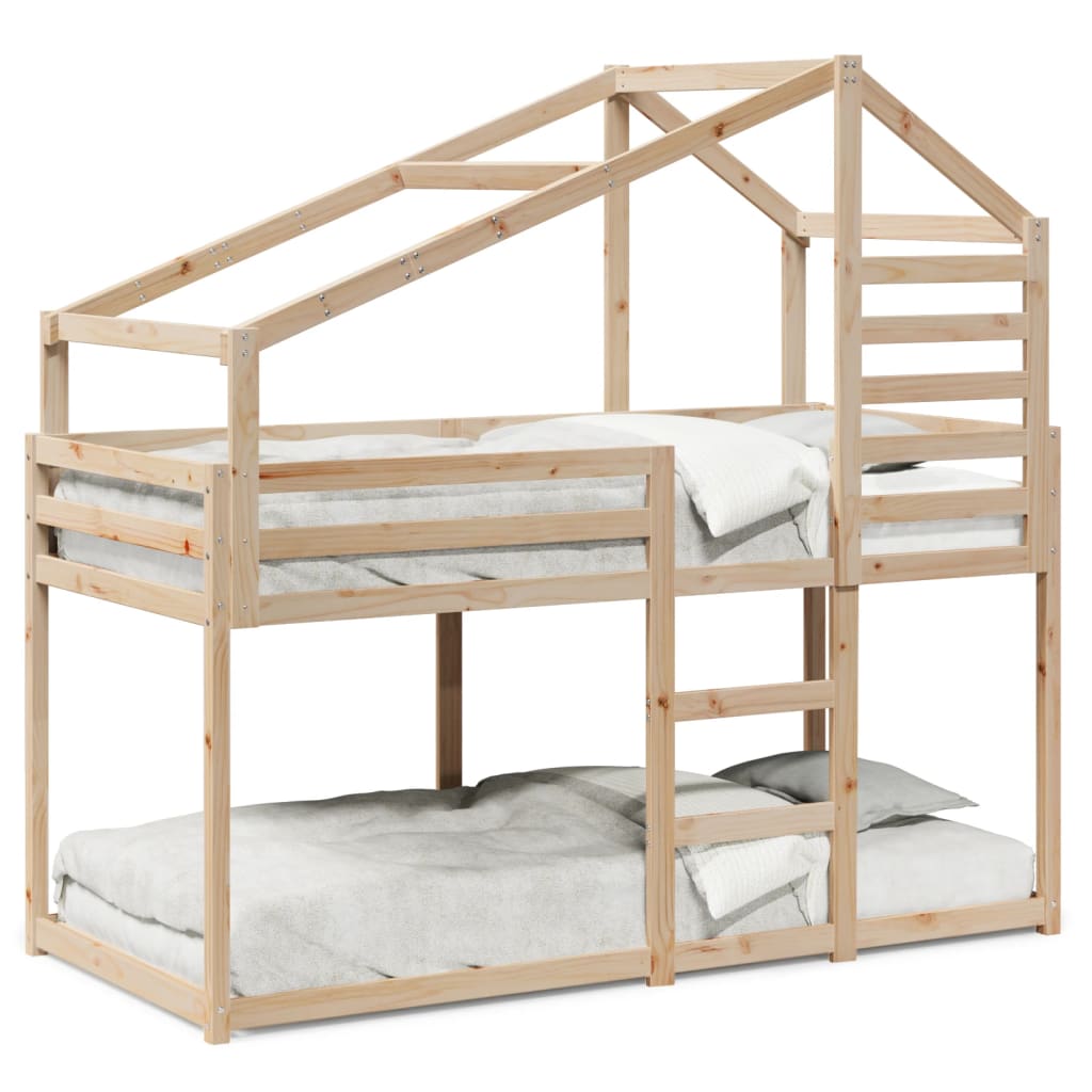 vidaXL Stapelbedframe zonder matras massief grenenhout 90x190 cm bruin, foto 3