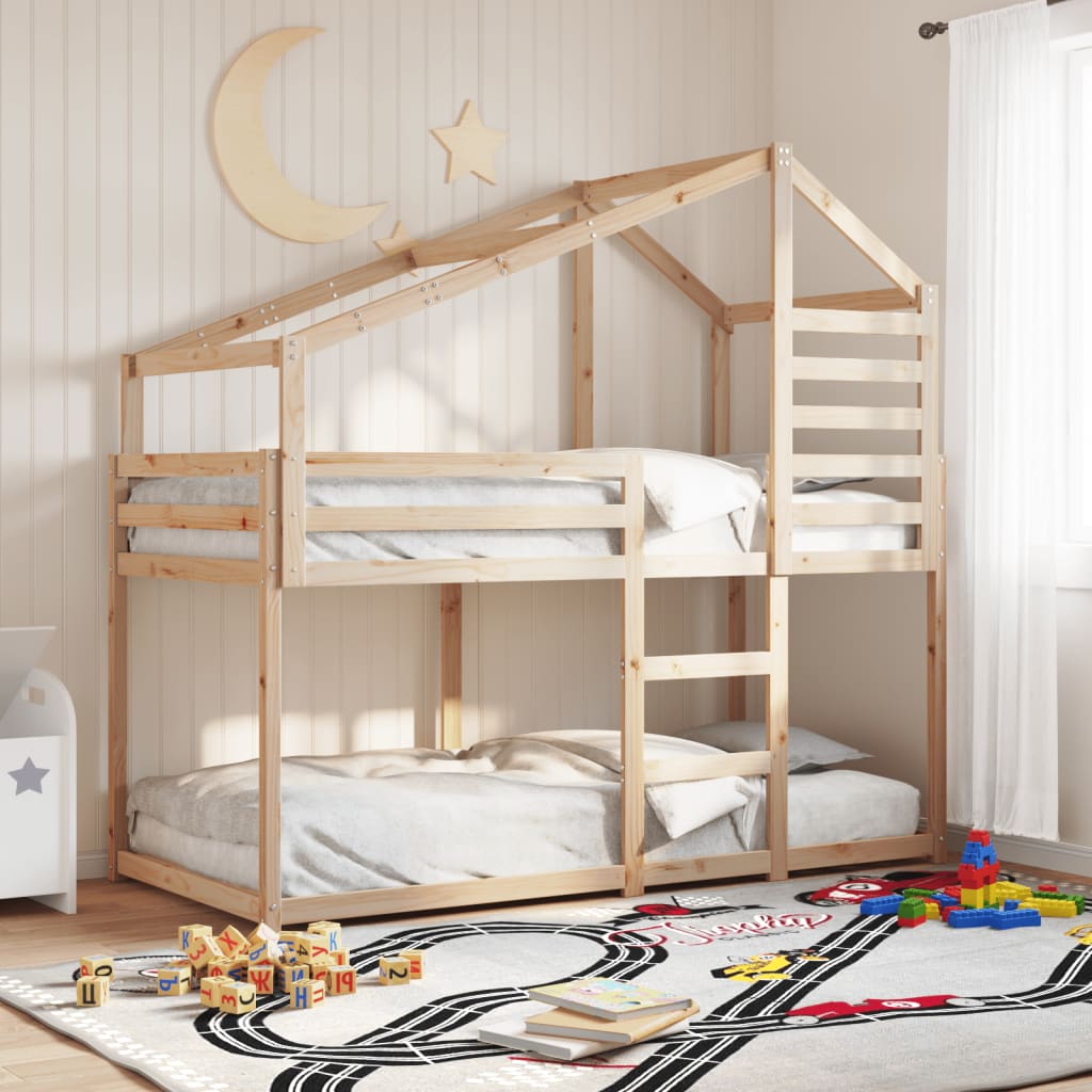 Køjeseng husseng uden madras 90 x 190 cm - massivt fyrretræ