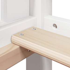 Posteljni okvir z lestvijo in streho bel 90x190 cm borovina - slika 10