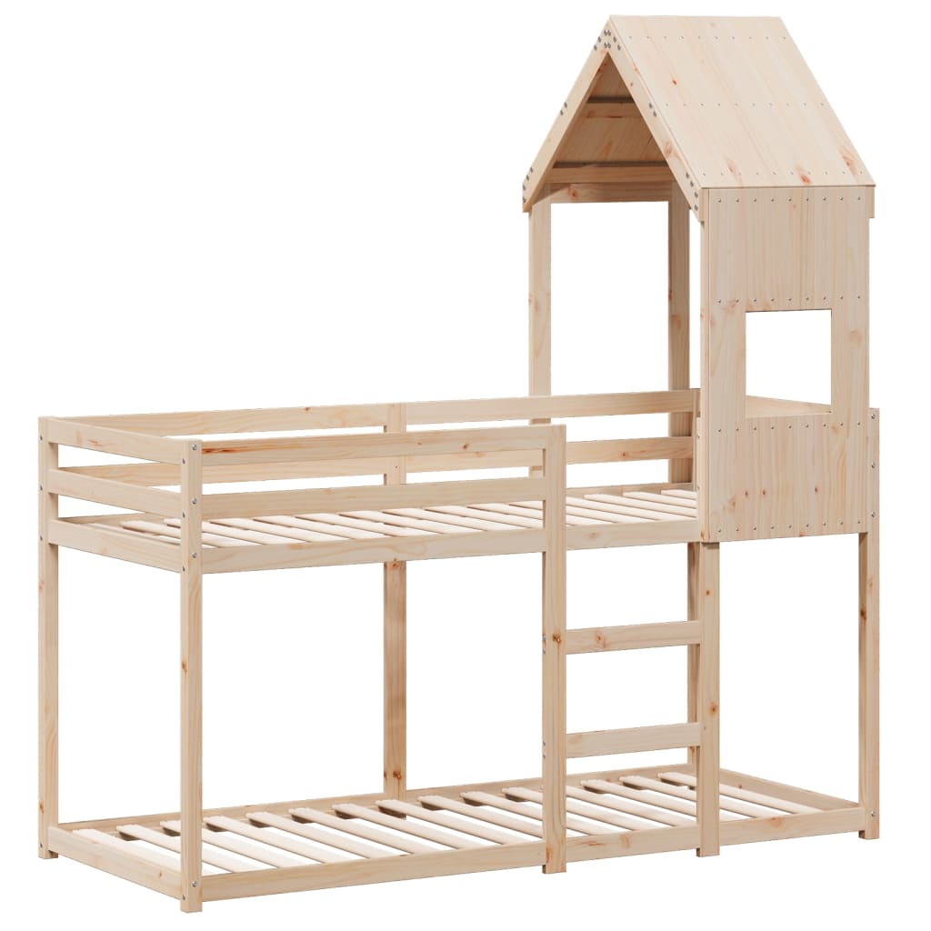 vidaXL Stapelbedframe zonder matras massief grenenhout 90x190 cm afbeelding