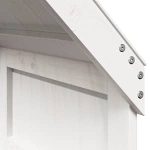 Posteljni okvir z lestvijo in streho bel 90x190 cm borovina - slika 10