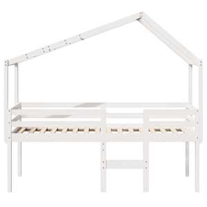 Patrová postel se střechou bílá 75 x 190 cm masivní borovice - obrázek 4