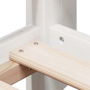 Posteljni okvir z lestvijo in streho bel 90x190 cm borovina - slika 9