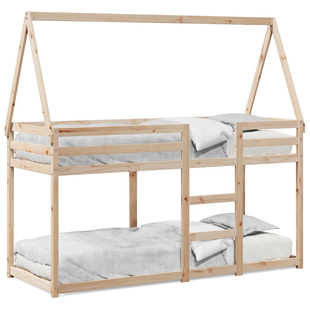 Thumbnail - vidaXL Etagenbett mit Dach 80x200 cm Massivholz Kiefer